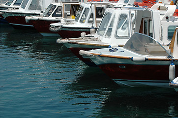 Image showing Many speed boats