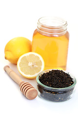 Image showing tea with honey and lemon