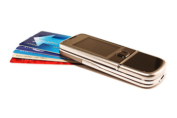 Image showing Phone and credit cards