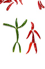 Image showing couple of funny chili people