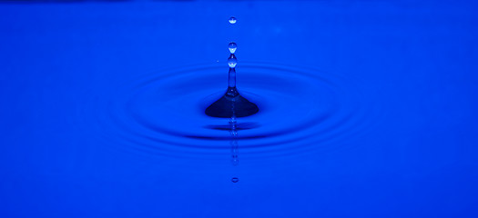 Image showing Waterdrop in Blue Tone