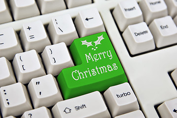 Image showing merry christmas keyboard