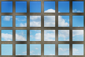 Image showing blue sky through the bars