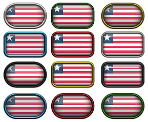 Image showing 12 buttons of the Flag of Liberia