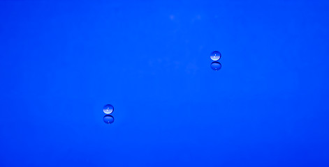 Image showing Two waterdrops in blue tone