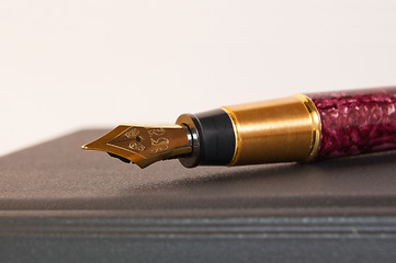 Image showing Fountain pen and notepad