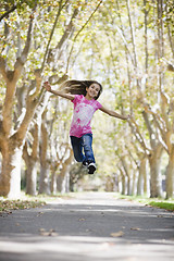 Image showing Tween Girl Jumping
