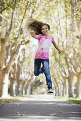 Image showing Tween Girl Jumping