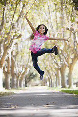 Image showing Tween Girl Jumping