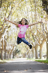 Image showing Tween Girl Jumping