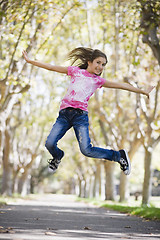 Image showing Tween Girl Jumping