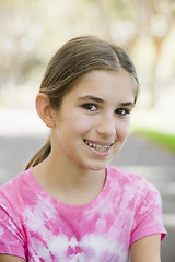 Image showing Portrait of Smiling Tween Girl