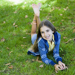 Image showing Portrait of Smiling Tween Girl