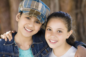 Image showing Portrait Of Tween Girlfriends