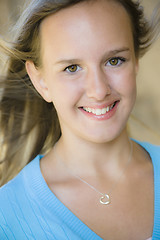 Image showing Portrait Of Tween Girl Smiling