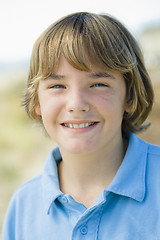 Image showing Portrait of Smiling Boy Outdoors