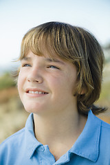 Image showing Portrait of Smiling Boy Outdoors