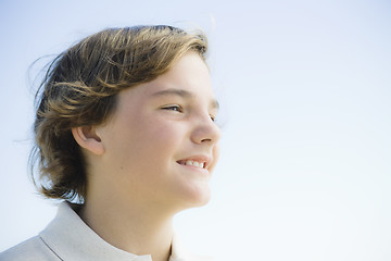 Image showing Portrait of Young Boy Outdoors