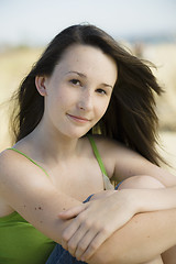 Image showing Portrait of Teenage Girl  at the Beach