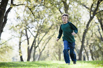 Image showing Young Boy Running