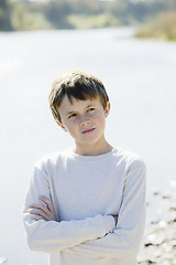 Image showing Boy By River