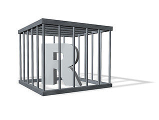 Image showing big R in a cage