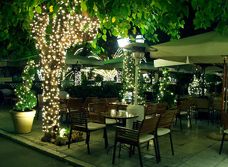 Image showing Illuminated cafe