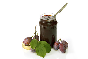 Image showing Plums and jam