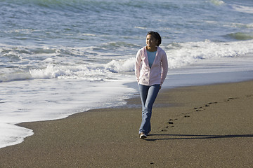 Image showing Teenage Asian Girl at Beach