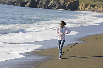 Image showing Teenage Asian Girl at Beach