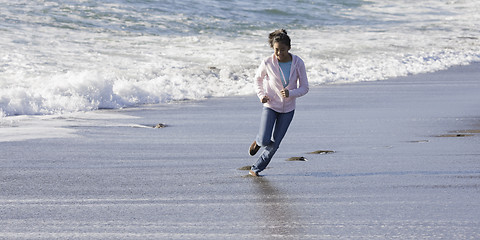 Image showing Teenage Asian Girl at Beach