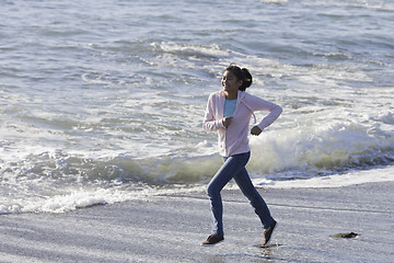 Image showing Teenage Asian Girl at Beach