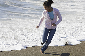 Image showing Teenage Asian Girl at Beach