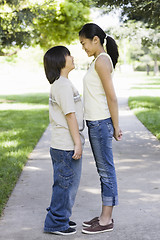 Image showing Asian Brother and Sister in Park