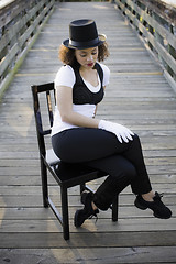 Image showing Jazz Dancer Sitting on Chair