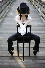 Image showing Jazz dancer Sitting on Chair