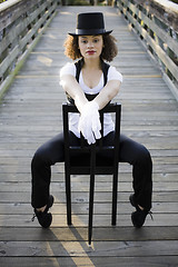 Image showing Jazz Dancer Sitting in Chair