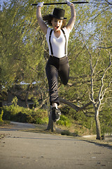 Image showing Jazz Dancer Jumping in Air