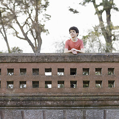 Image showing Smiling Teen Boy Outdoors