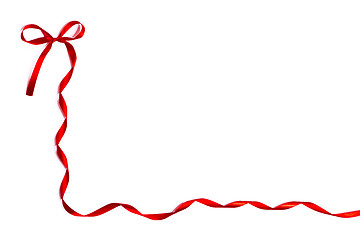 Image showing Red satin ribbon