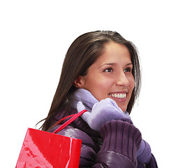 Image showing Woman with shopping bag