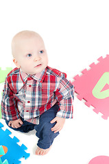 Image showing Little boy in studio