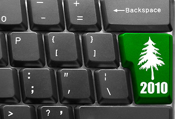 Image showing keyboard with Christmas tree key