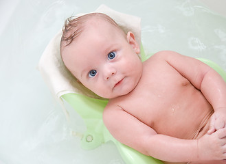 Image showing boy having bath