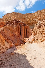 Image showing Majestic Amram pillars rocks in the desert  in Israel  