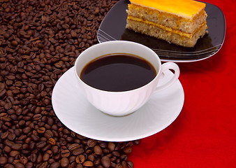 Image showing Coffee cup and grain