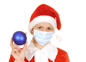 Image showing santa claus in a gauze mask