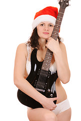 Image showing santa claus with guitar
