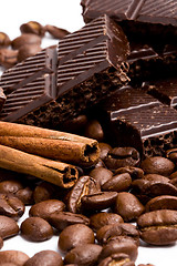Image showing chocolate, coffee and cinnamon