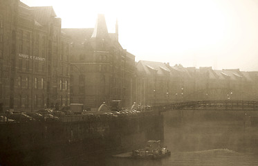 Image showing Hamburg Harbour retro